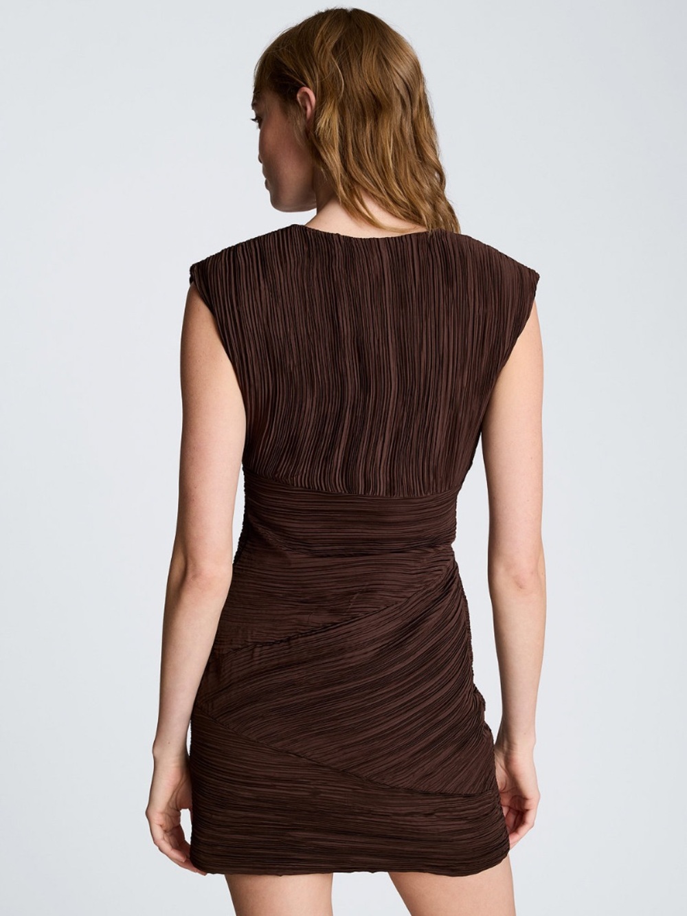 Kenneth Cole V-Neck Ruched Mini Dress - Picture 2 of 5